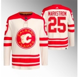 Men Calgary Flames #25 Jacob Markstrom 2023 Cream Heritage Classic Primegreen Stitched Jersey