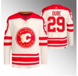 Men Calgary Flames #29 Dillon Dube 2023 Cream Heritage Classic Primegreen Stitched Jersey