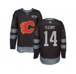 Men's Adidas Calgary Flames #14 Theoren Fleury Authentic Black 1917-2017 100th Anniversary NHL Jersey