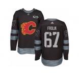 Men's Adidas Calgary Flames #67 Michael Frolik Authentic Black 1917-2017 100th Anniversary NHL Jersey