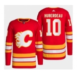 Men's Calgary Flames #10 Jonathan Huberdeau Red Stitched Jersey