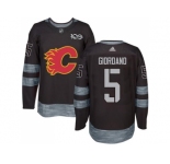 Men's Calgary Flames #5 Mark Giordano Black 1917-2017 100th Anniversary Stitched NHL Jersey