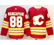 Men's Calgary Flames #88 Andrew Mangiapane Red 2024-25 Home Stitched Hockey Jersey