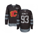 Men's Calgary Flames #93 Sam Bennett Black 1917-2017 100th Anniversary Stitched NHL Jersey