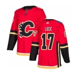 Men's Flames #17 Milan Lucic Red Home Authentic Stitched Hockey Jersey