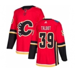 Men's Flames #39 Cam Talbot Red Home Authentic Stitched Hockey Jersey