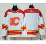 Men's Flames Blank White Authentic 2019 Heritage Classic Stitched Hockey Jersey