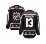 Men's Reebok Calgary Flames #13 Johnny Gaudreau Authentic Black Pacific Division 2017 All-Star NHL Jersey