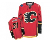 Men's Reebok Calgary Flames #31 Chad Johnson Authentic Red Home NHL Jersey