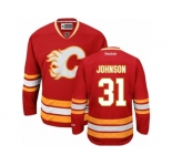 Men's Reebok Calgary Flames #31 Chad Johnson Authentic Red Third NHL Jersey