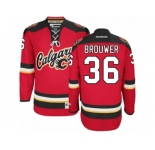 Men's Reebok Calgary Flames #36 Troy Brouwer Authentic Red New Third NHL Jersey