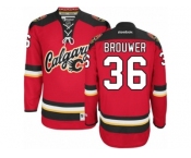 Men's Reebok Calgary Flames #36 Troy Brouwer Authentic Red New Third NHL Jersey