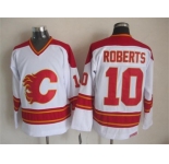 nhl jerseys calgary flames #10 gary roberts white [throwback ccm]