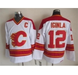 nhl jerseys calgary flames #12 jarome iginla white [throwback ccm]