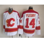 nhl jerseys calgary flames #14 theoren fleury white [throwback ccm]