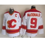 nhl jerseys calgary flames #9 lanny mcdonald white [throwback ccm]