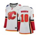 Women Calgary Flames #10 Gary Roberts Authentic White Away Fanatics Branded Breakaway Hockey Jersey