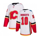 Women Calgary Flames #10 Gary Roberts Authentic White Away Hockey Jersey