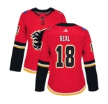 Women Calgary Flames #18 James Neal Authentic Red Home Hockey Jersey