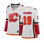 Women Calgary Flames #19 Matthew Tkachuk Authentic White Away Fanatics Branded Breakaway Hockey Jersey