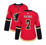 Women Calgary Flames #2 Al MacInnis Authentic Red Home Hockey Jersey