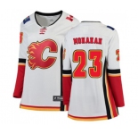 Women Calgary Flames #23 Sean Monahan Authentic White Away Fanatics Branded Breakaway Hockey Jersey