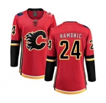 Women Calgary Flames #24 Travis Hamonic Fanatics Branded Red Home Breakaway Hockey Jersey
