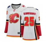 Women Calgary Flames #25 Joe Nieuwendyk Authentic White Away Fanatics Branded Breakaway Hockey Jersey