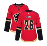 Women Calgary Flames #26 Michael Stone Authentic Red Home Hockey Jersey
