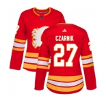 Women Calgary Flames #27 Austin Czarnik Authentic Red Alternate Hockey Jersey