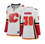 Women Calgary Flames #30 Mike Vernon Authentic White Away Fanatics Branded Breakaway Hockey Jersey