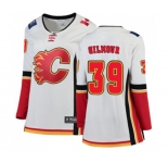 Women Calgary Flames #39 Doug Gilmour Authentic White Away Fanatics Branded Breakaway Hockey Jersey