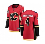 Women Calgary Flames #4 Rasmus Andersson Authentic Red Home Fanatics Branded Breakaway Hockey Jersey