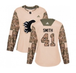 Women Calgary Flames #41 Mike Smith Authentic Camo Veterans Day Practice Hockey Jersey