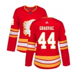 Women Calgary Flames #44 Tyler Graovac Authentic Red Alternate Hockey Jersey