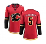 Women Calgary Flames #5 Mark Giordano Fanatics Branded Red Home Breakaway Hockey Jersey