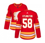 Women Calgary Flames #58 Oliver Kylington Authentic Red Alternate Hockey Jersey