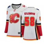 Women Calgary Flames #58 Oliver Kylington Authentic White Away Fanatics Branded Breakaway Hockey Jersey