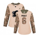 Women Calgary Flames #6 Dalton Prout Authentic Camo Veterans Day Practice Hockey Jersey