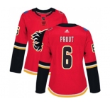 Women Calgary Flames #6 Dalton Prout Authentic Red Home Hockey Jersey