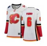 Women Calgary Flames #6 Dalton Prout Authentic White Away Fanatics Branded Breakaway Hockey Jersey