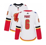 Women Calgary Flames #6 Dalton Prout Authentic White Away Hockey Jersey