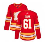Women Calgary Flames #61 Brett Kulak Authentic Red Alternate Hockey Jersey