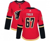 Women Calgary Flames #67 Michael Frolik Authentic Red Home Hockey Jersey