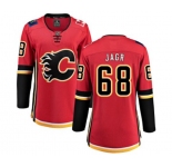 Women Calgary Flames #68 Jaromir Jagr Fanatics Branded Red Home Breakaway Hockey Jersey