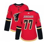 Women Calgary Flames #77 Mark Jankowski Authentic Red Home Hockey Jersey
