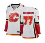 Women Calgary Flames #77 Mark Jankowski Authentic White Away Fanatics Branded Breakaway Hockey Jersey