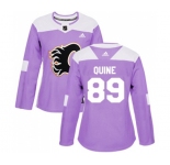 Women Calgary Flames #89 Alan Quine Authentic Purple Fights Cancer Practice Hockey Jersey