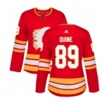 Women Calgary Flames #89 Alan Quine Authentic Red Alternate Hockey Jersey