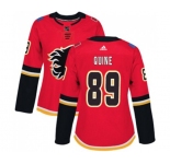 Women Calgary Flames #89 Alan Quine Authentic Red Home Hockey Jersey